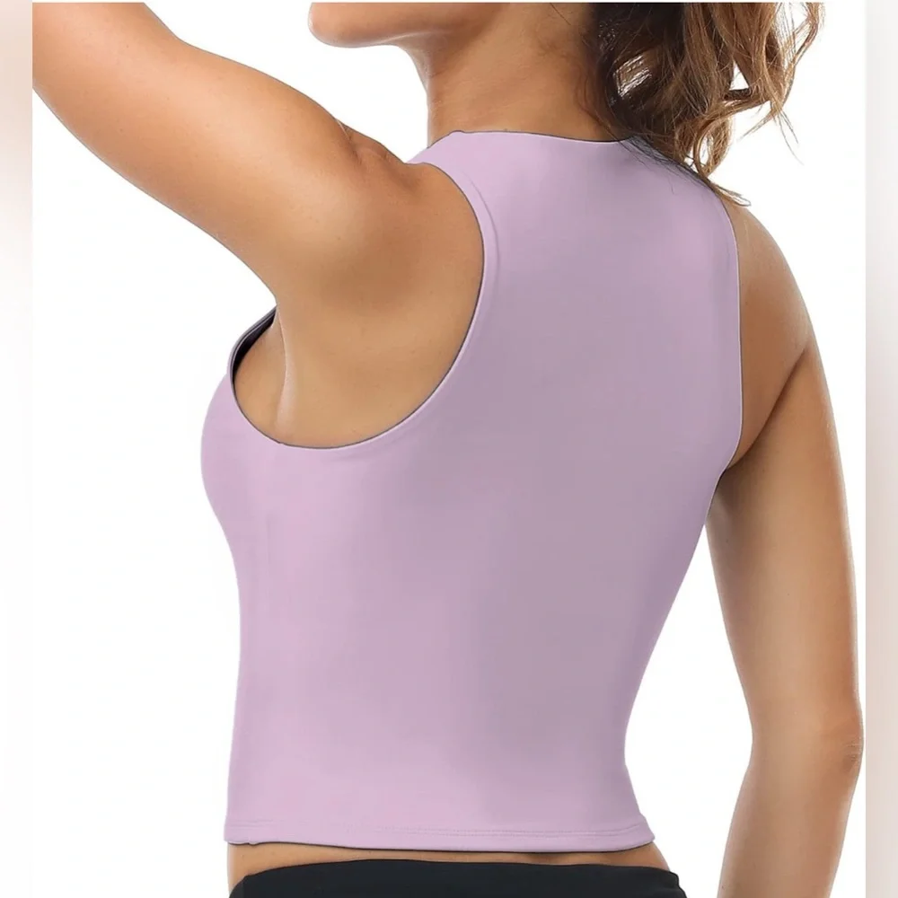NWOT Colorfulkoala High Neck Contour Sleeveless Crop Double Lined Yoga S… - Picture 4 of 9